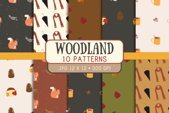 Download Woodland Fall Digital Paper Pack - Fall digital paper pack Collection
