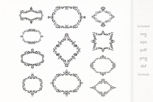 Download Vintage Floral Frames - Vector&nbsp;&nbsp; - Premium Bundle