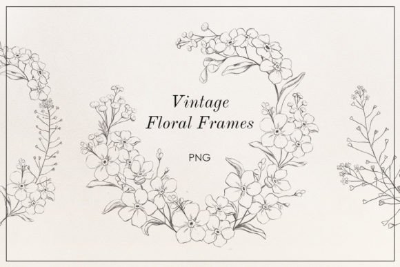 Download Vintage Floral Frames. Flower Wreath - Vintage floral frames Collection