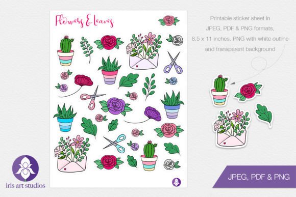 Download Printable Flowers and Plants Stickers - Printable flowers Collection
