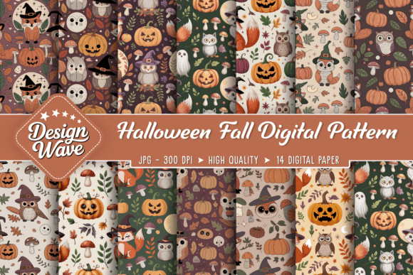Download Halloween Fall Digital Paper Pack - Fall digital paper pack Collection