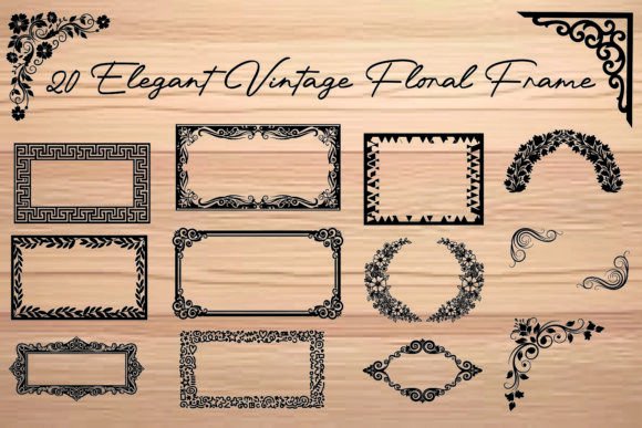 Download Elegant Vintage Floral Frames Bundle - Vintage floral frames Collection
